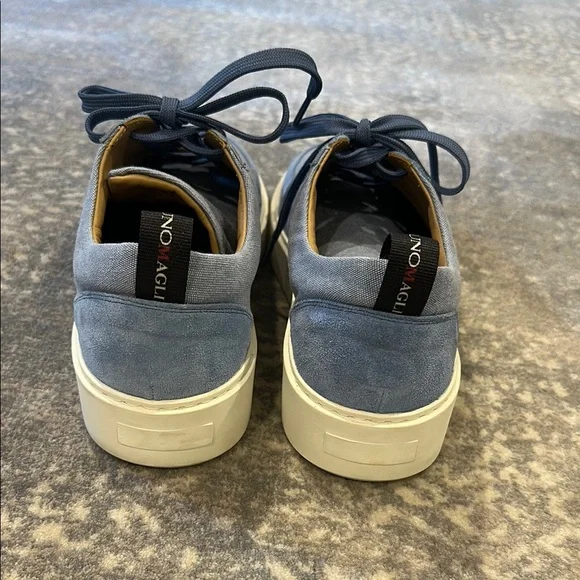 Men's BRUNOMAGLI Blue Suede and canvas Sneakers size 10.5
